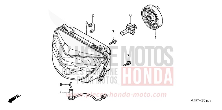 HEADLIGHT (CB600F22) for Hornet S CANDY XENON BLUE (PB324) from 2002